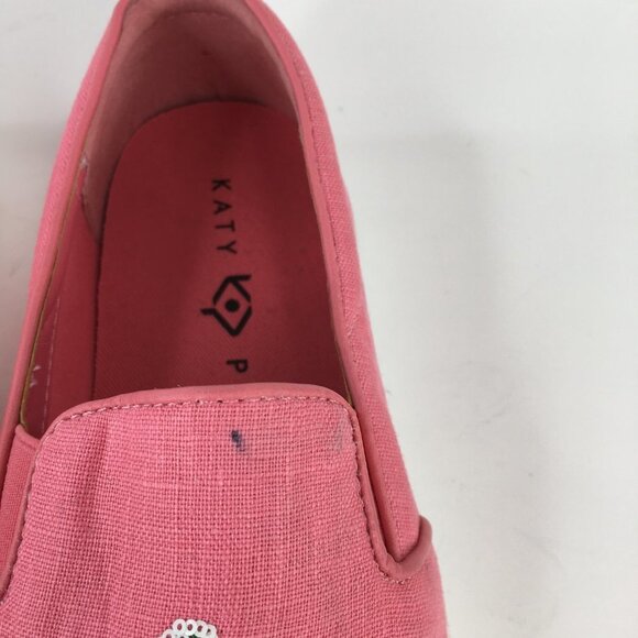 KATY PERRY The Kerry Canvas Slip-On Pink Palm Tree Sneaker Size 7M - Picture 15 of 15